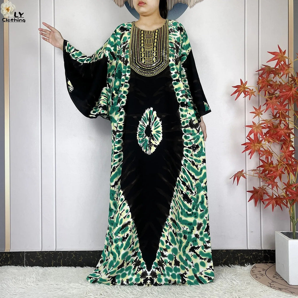 Summer Dress Bat Sleeve Casual Fashion Embroidered Round Neck LADYLYS