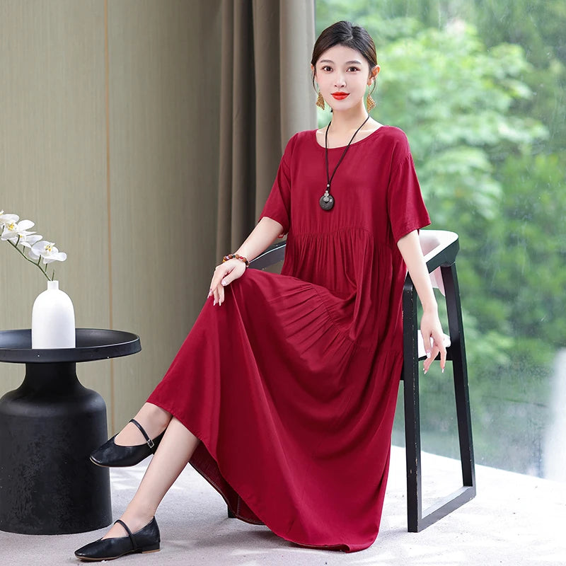 Summer Dresses Cotton Vintage Casual Print LADYLYS