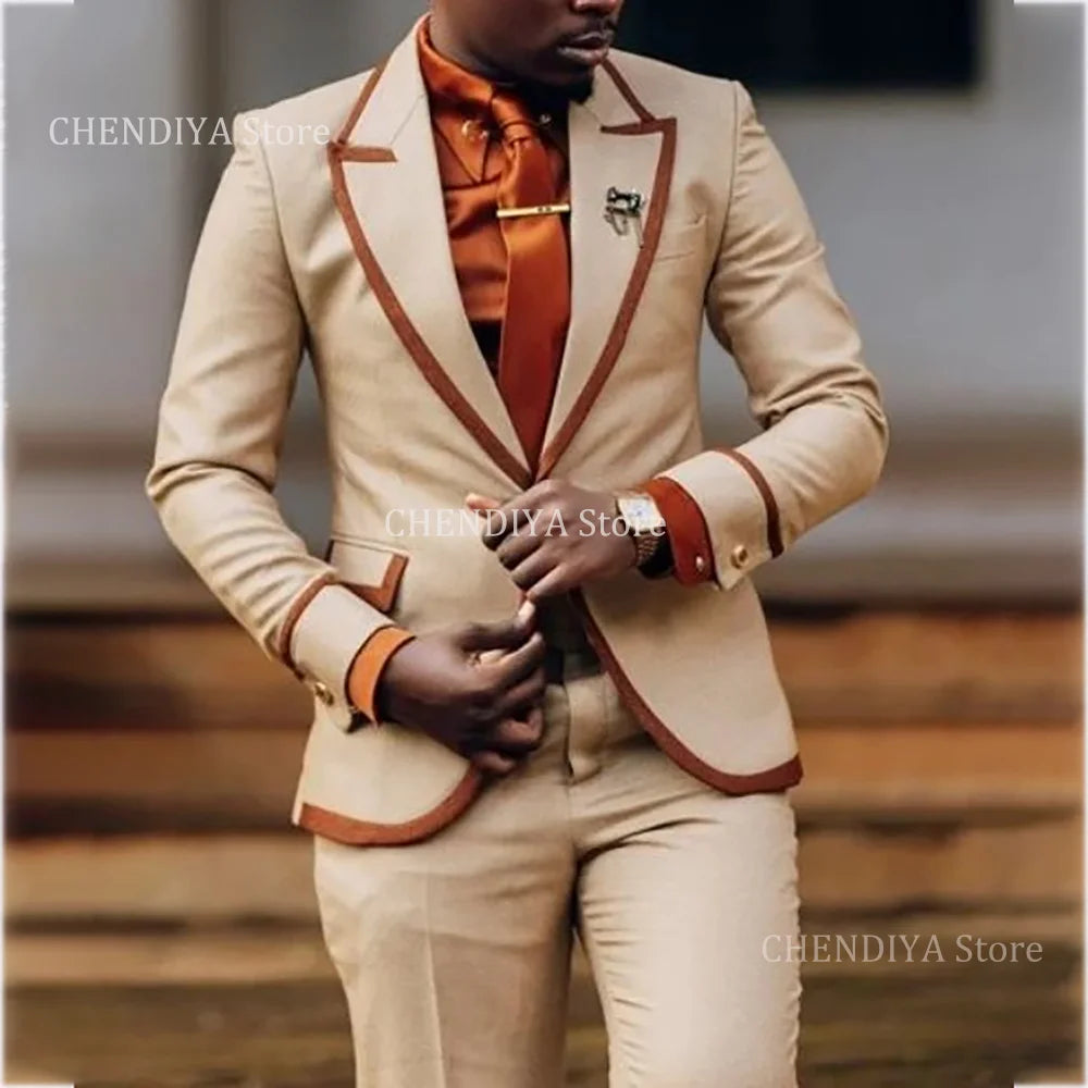 Men's Slim Fit 2-Piece Single-Breasted Suit