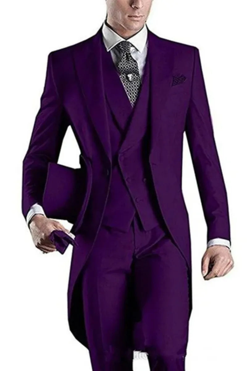 Men's 3-Piece Tuxedo Suit – Peak Lapel, 1-Button | Wedding & Formal