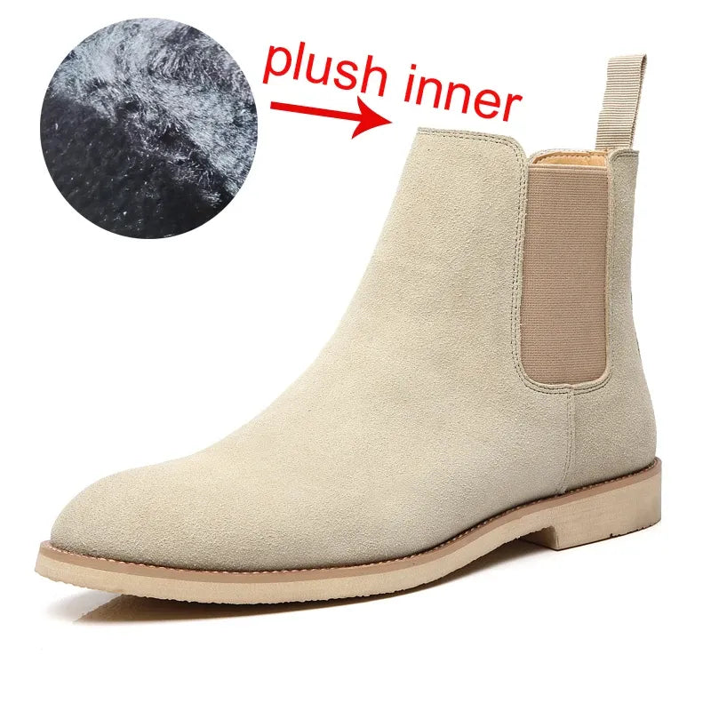 Men's Suede Chelsea Boots with Pointed Toe