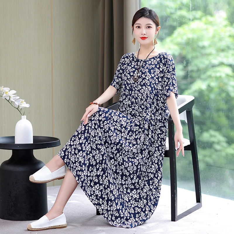 Summer Dresses Cotton Vintage Casual Print LADYLYS