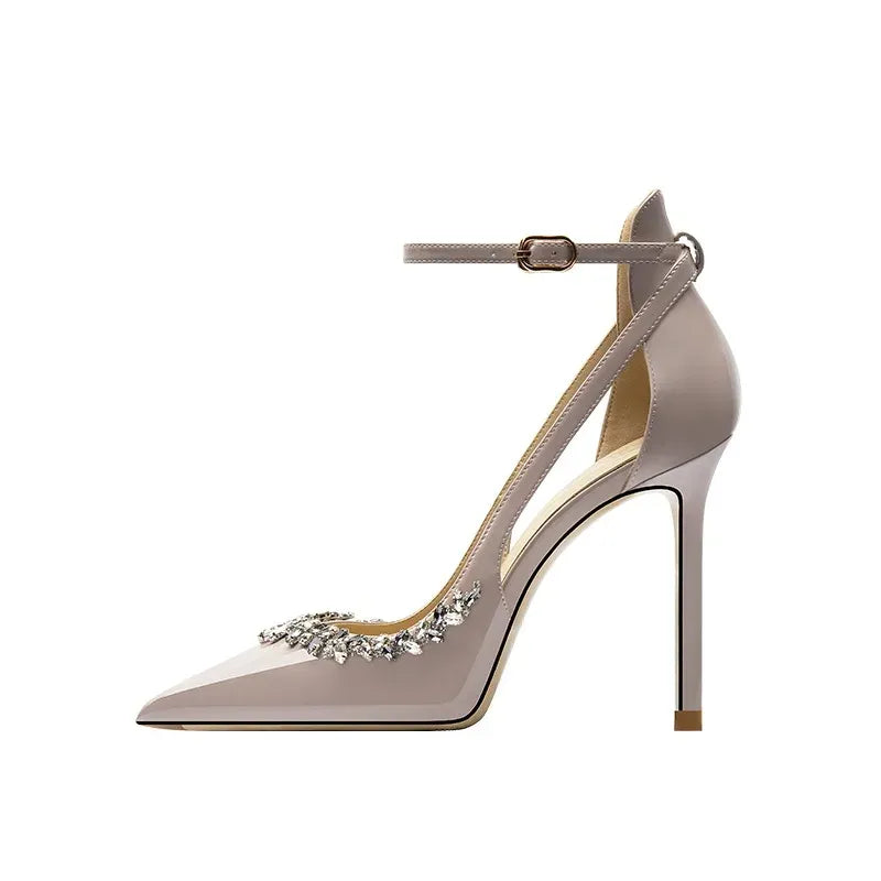 Women's Pointed-Toe Slingback Heels with Buckle Strap