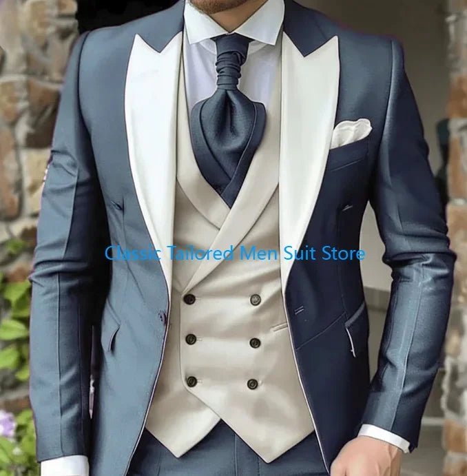 Elegant Wedding 3 Piece Jacket Pants Vest Full Set Luxury LADYLYS