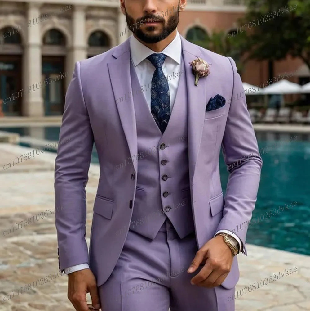 Business Male Tuxedos 3 Piece Set Jacket Vest Pants LADYLYS