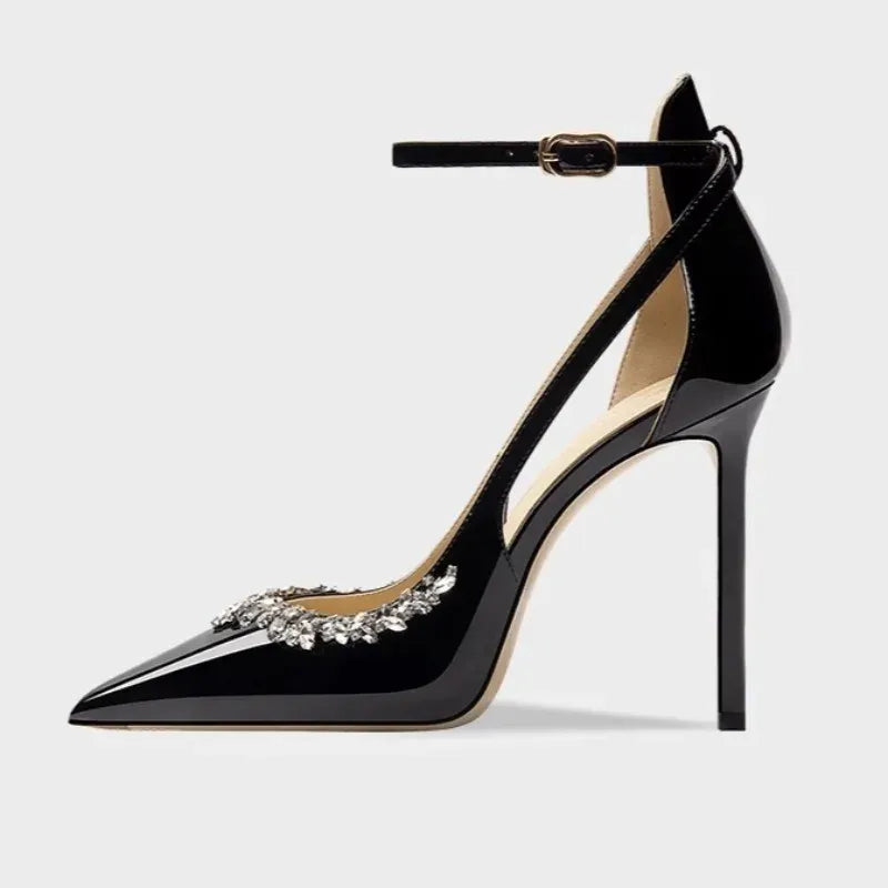 Women's Pointed-Toe Slingback Heels with Buckle Strap