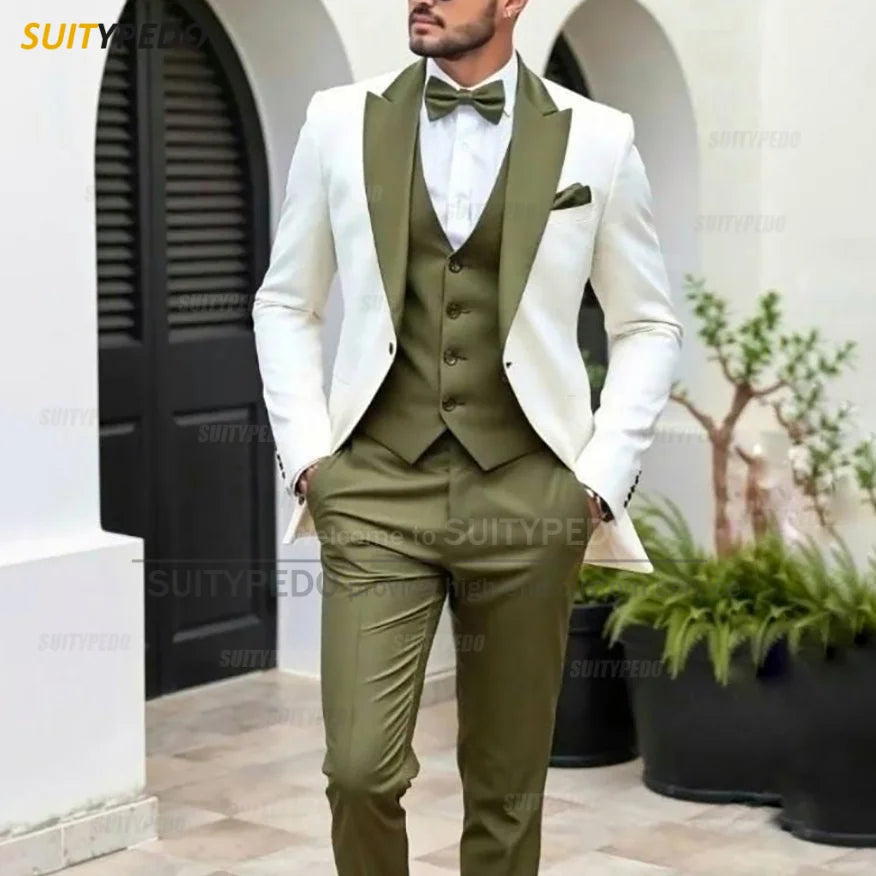 Elegant Wedding Party Grooms Formal Outfits 3 Pieces LADYLYS