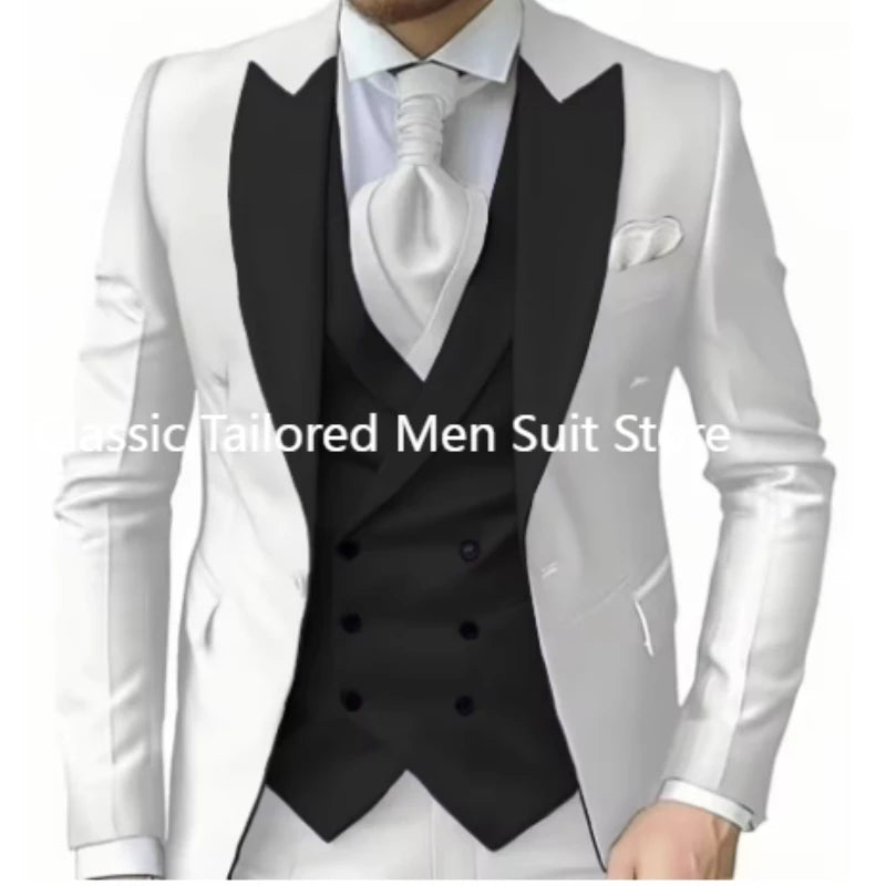 Elegant Wedding 3 Piece Jacket Pants Vest Full Set Luxury LADYLYS