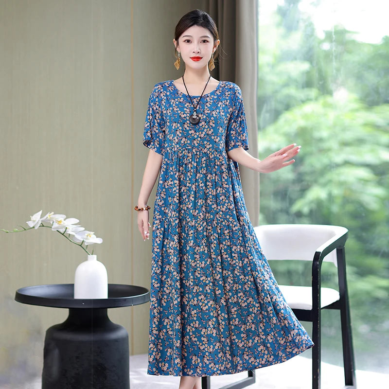 Summer Dresses Cotton Vintage Casual Print LADYLYS