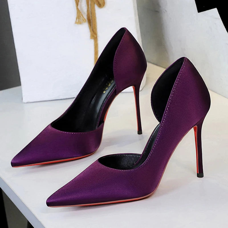 Women's Pointed Toe Stiletto Pumps – Hollow Slingback Heels, Party & Wedding