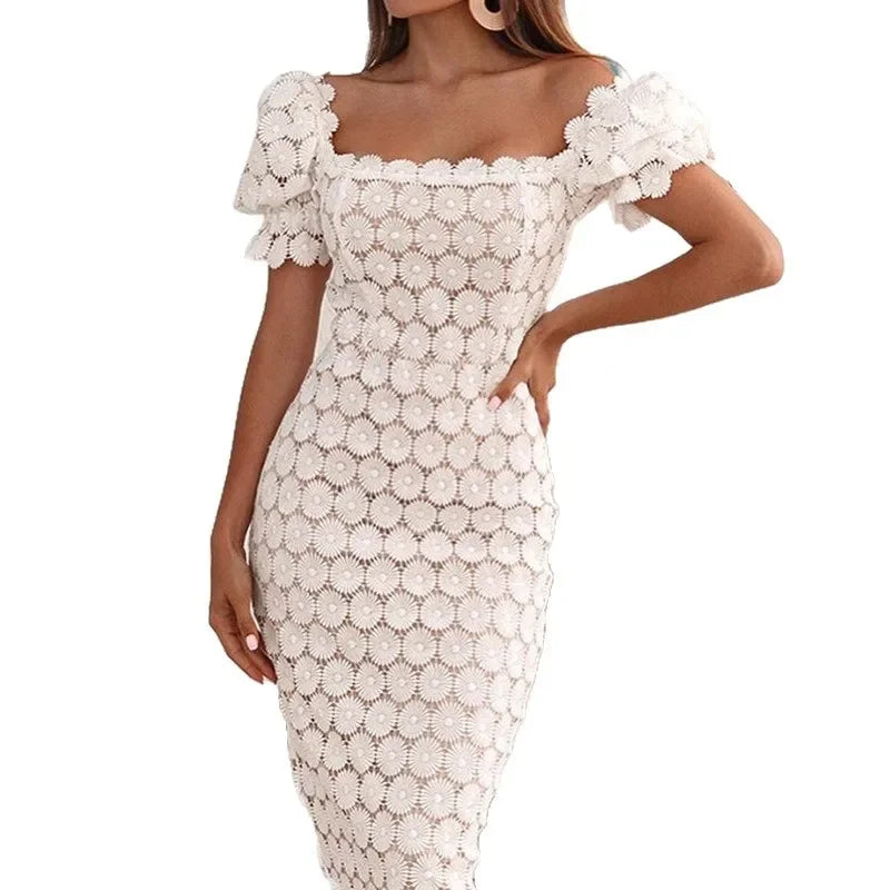 Elegant Solid Color Wrap Chest Commute Midi Skirt Three Colors LADYLYS