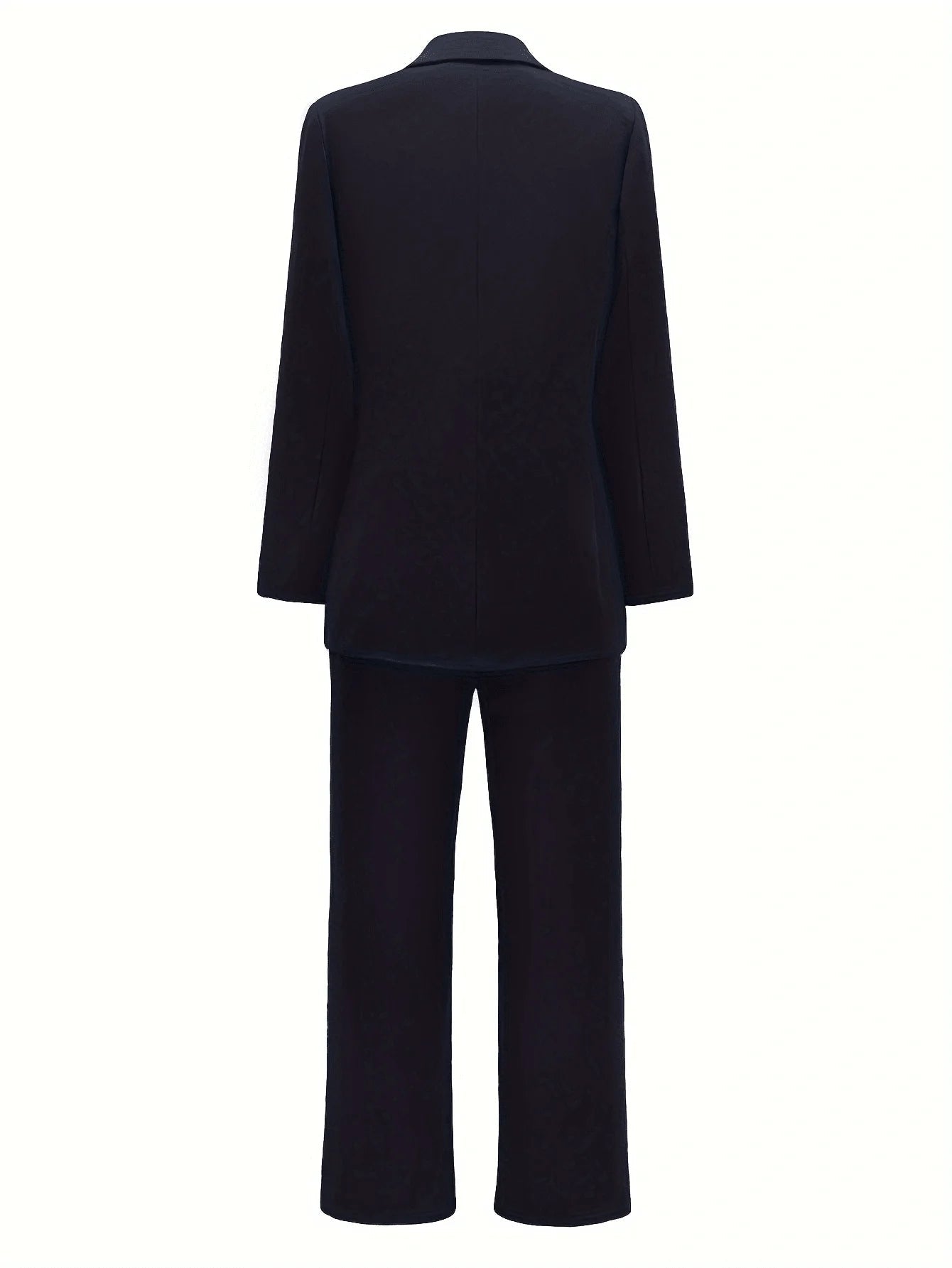 Elegant Casual Blazer Jacket And Straight-Leg Pants Suit Set LADYLYS