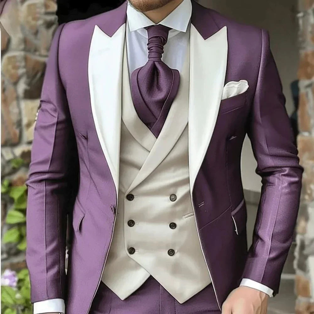 Jacquard Tuxedo Men - Floral Wedding Suit