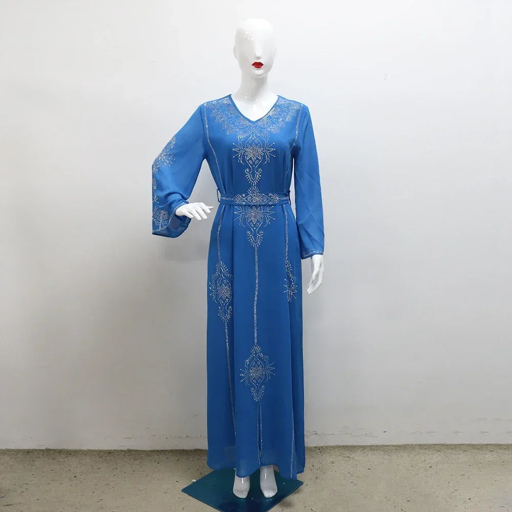 Luxury Abaya Diamonds Muslim Elegant Women Dresses LADYLYS