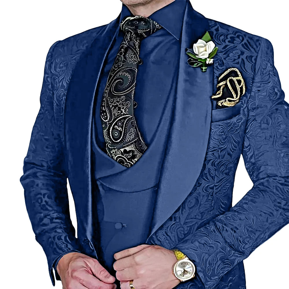 Elegant, high-quality 3-piece Jacquard suit set for men LADYLYS