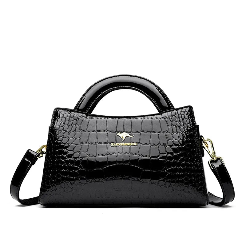 Women's Alligator-Effect PU Crossbody Bag
