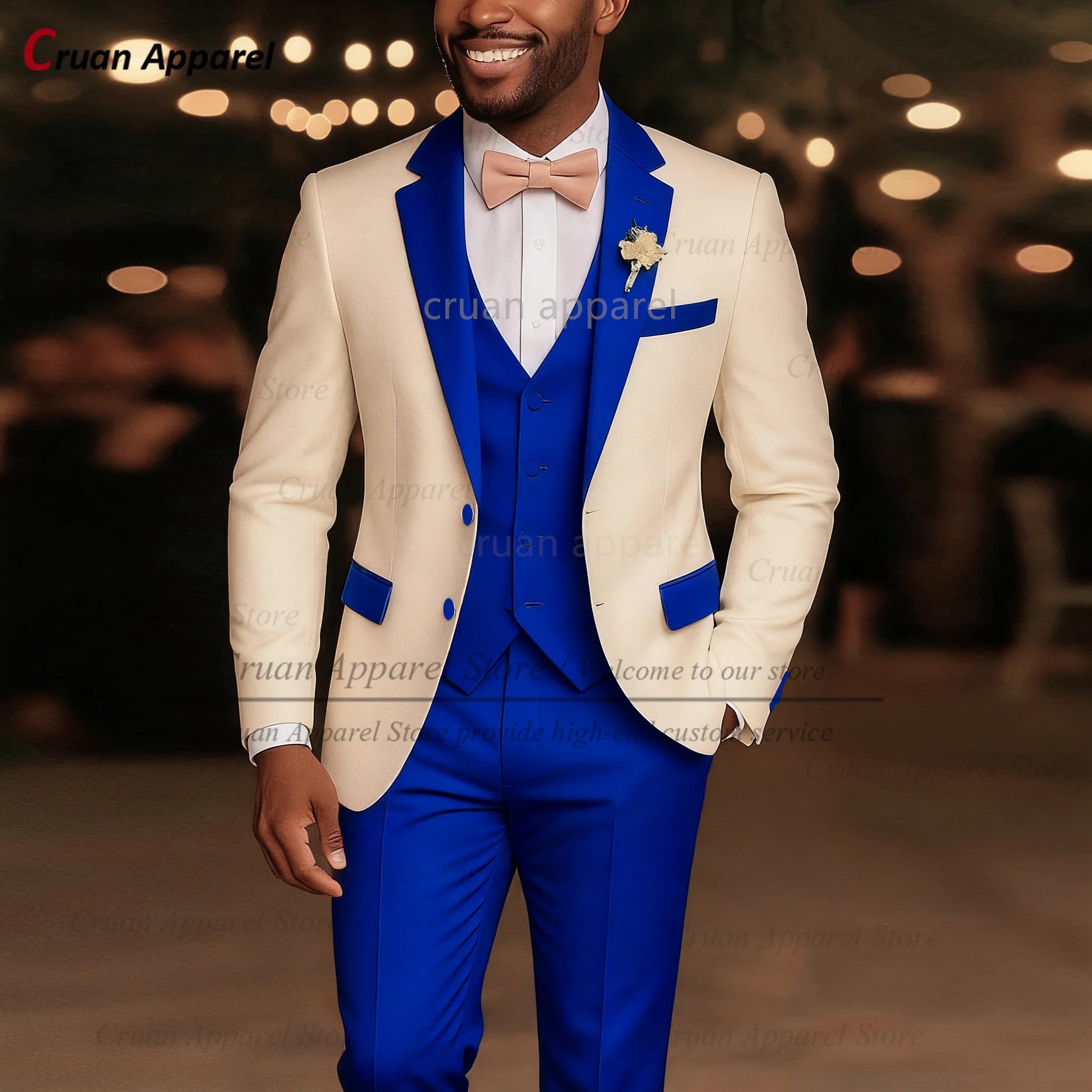 High Quality Suit Sets For Men Wedding Banquet Custom Groomsman Elegant Outfits 3 Pieces LADYLYS