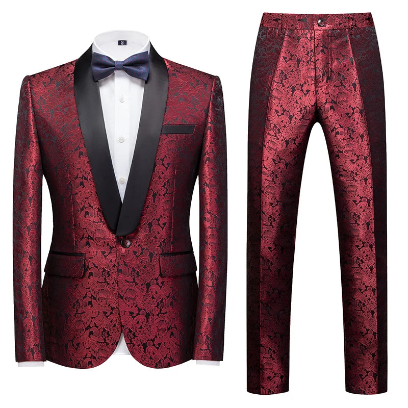 Men's Slim Fit 3-Piece Suit Set – Blazer, Vest & Trousers