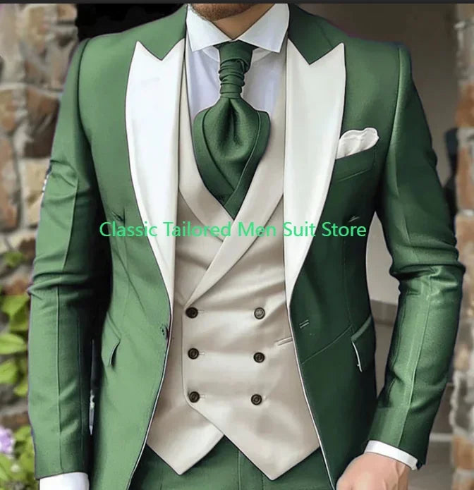 Elegant Wedding 3 Piece Jacket Pants Vest Full Set Luxury LADYLYS