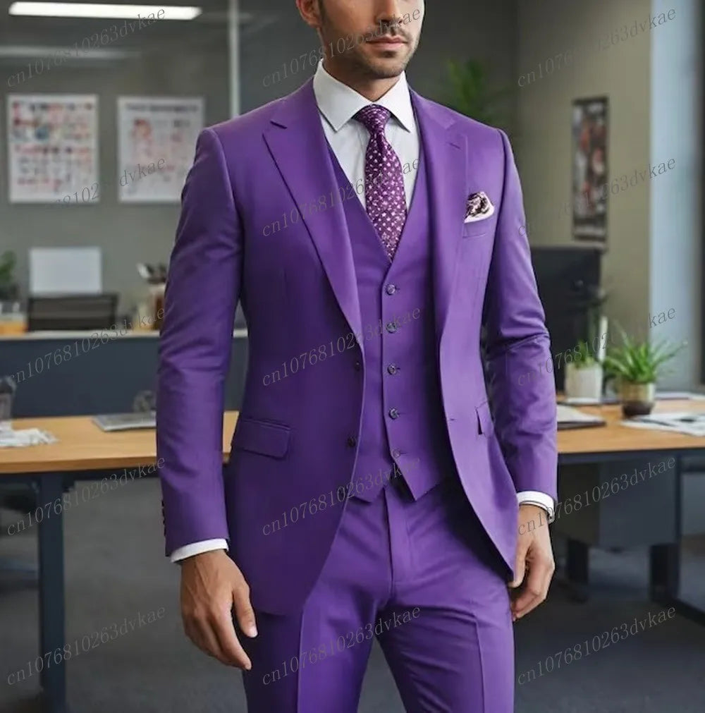 Business Male Tuxedos 3 Piece Set Jacket Vest Pants LADYLYS