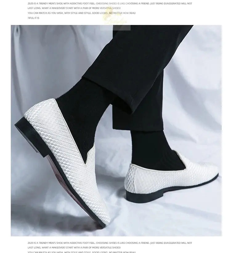 Velvet Men Loafers Luxury Brand Shoes Slip on Pointed Toe LADYLYS