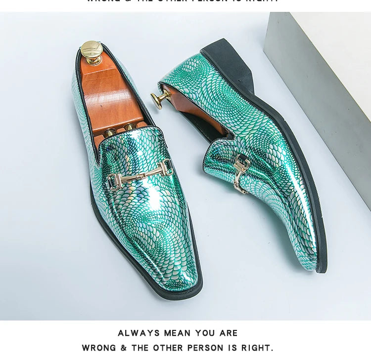 Luxury silvery Men's Patent Leather Shoes Designer High Quality LADYLYS