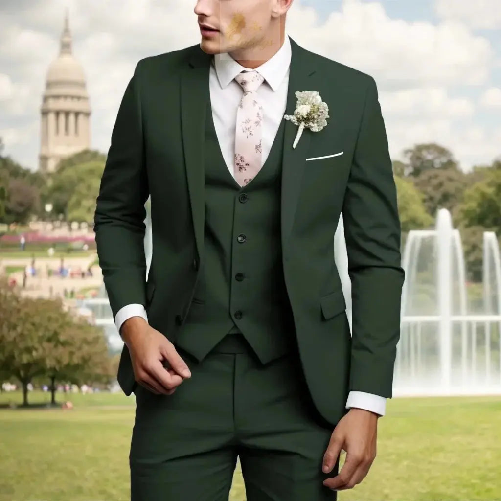 Men's Suits Regular Fit 3 Piece Elegant Tuxedos Set LADYLYS