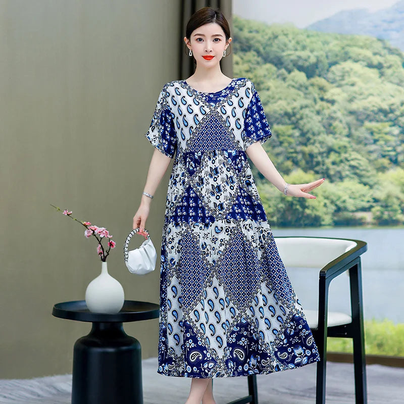 Summer Dresses Cotton Vintage Casual Print LADYLYS