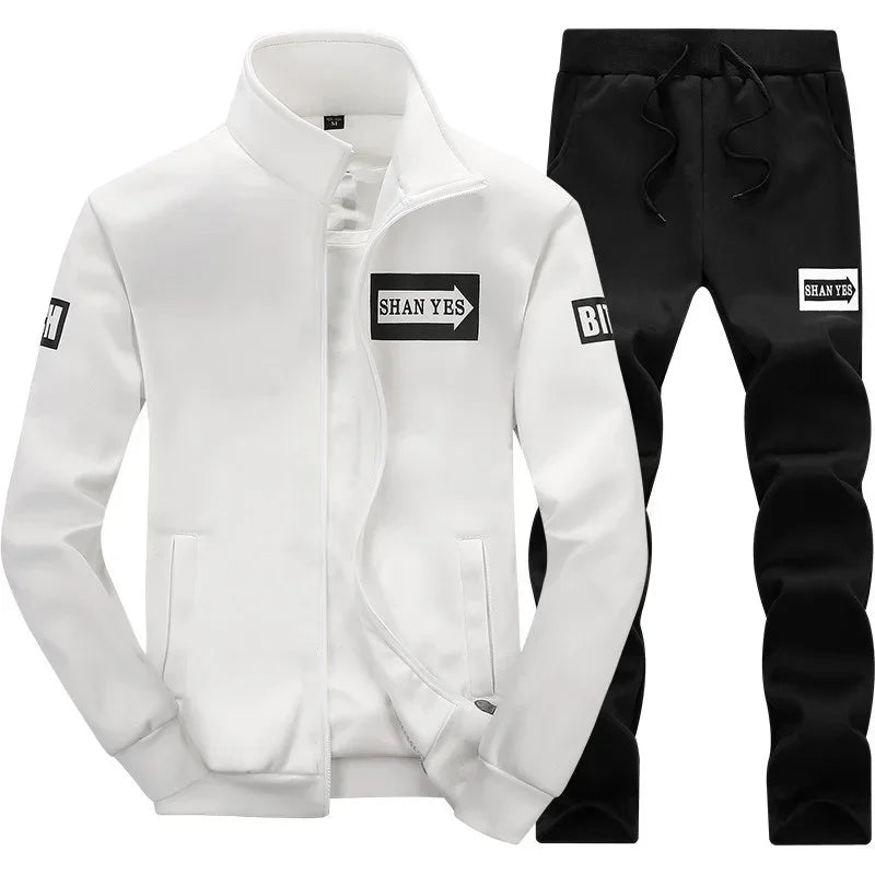 Men's Fleece Tracksuit Set – Zip Sweatshirt & Jogger Pants