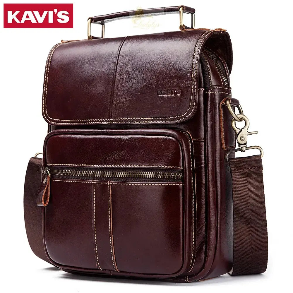 KAVIS NEW Genuine Leather Men's Crossbody Bag High Quality LADYLYS