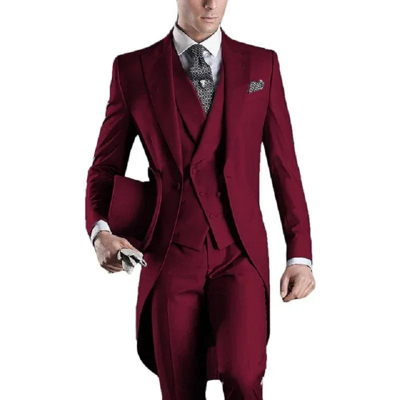 Men's 3-Piece Tuxedo Suit – Peak Lapel, 1-Button | Wedding & Formal