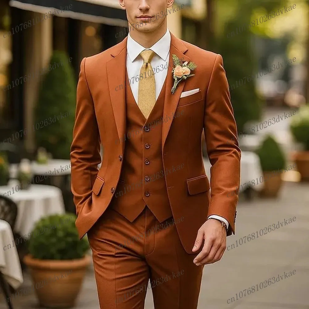 Business Male Tuxedos 3 Piece Set Jacket Vest Pants LADYLYS