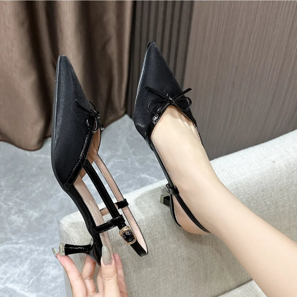 Baotou Sandals Womens Color Blocked Slim Heeled High-heeled LADYLYS
