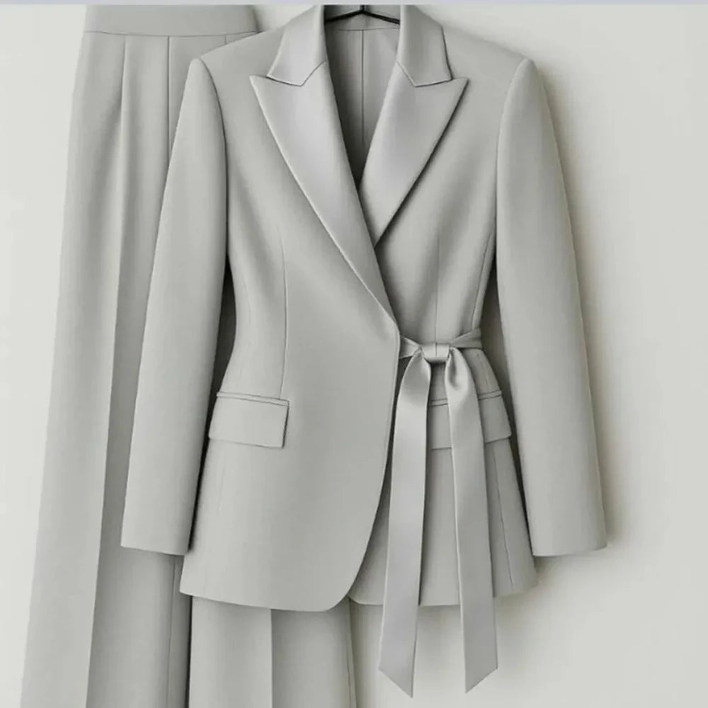 Women's Two-Piece Blazer & Wide-Leg Trouser Suit