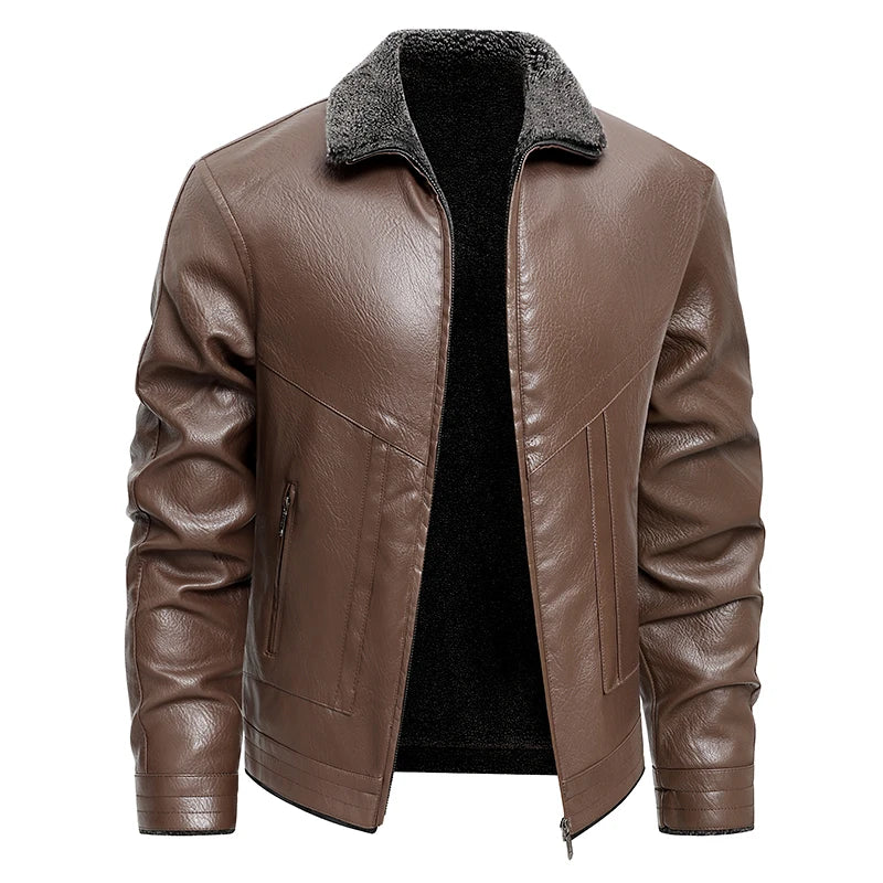 Men's Faux Leather Biker Jacket