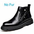 Men's Genuine Leather Zip-Up Ankle Boots – British Retro High-Top Non-Slip Booties