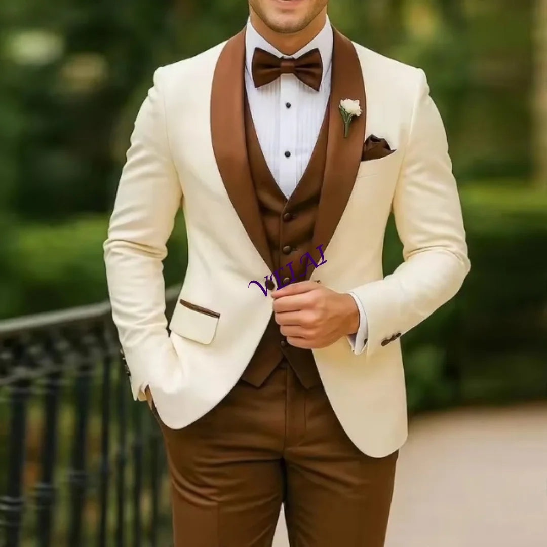 Formal Men Suit Groom, Business Male Tuxedos 3 Piece Set LADYLYS