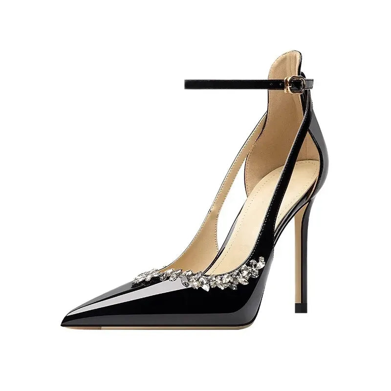 Women's Pointed-Toe Slingback Heels with Buckle Strap