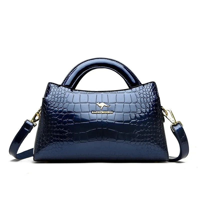 Women's Alligator-Effect PU Crossbody Bag