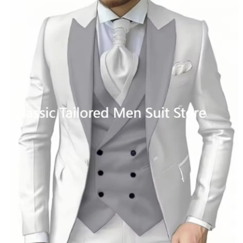 Elegant Wedding 3 Piece Jacket Pants Vest Full Set Luxury LADYLYS