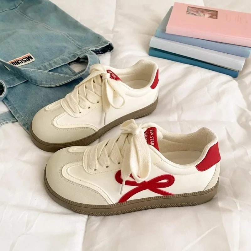 Women's Thick-Soled Retro Casual Sneakers – Patchwork PU Training & Sports Shoes