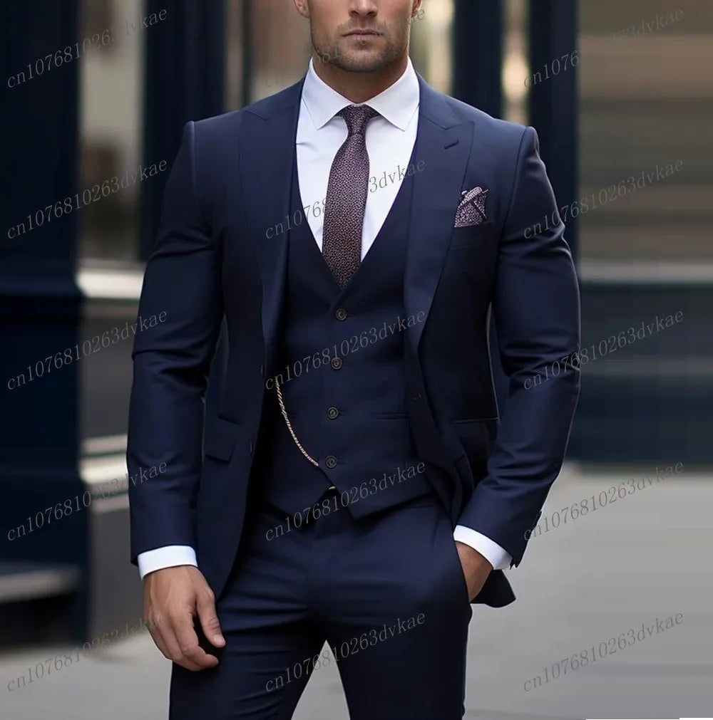 Business Male Tuxedos 3 Piece Set Jacket Vest Pants LADYLYS