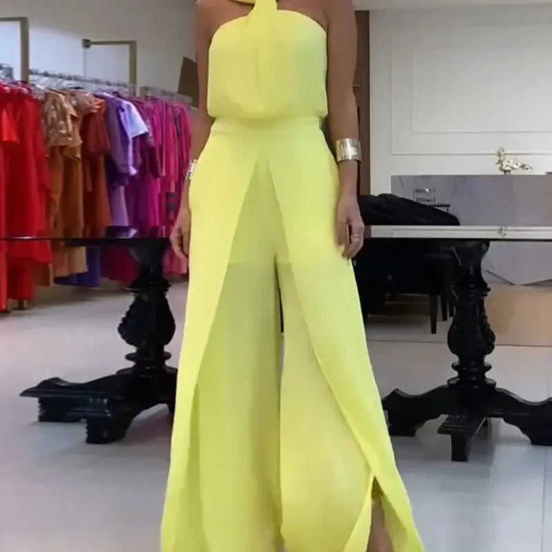 Long Jump Suits for Women Sexy Elegant New Fashion 2024 Summer Casual Floral Pattern One Shoulder Ruffles Conjoined Body Pants LADYLYS