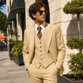 Men's Slim-Fit Three-Piece Peak-Lapel Suit