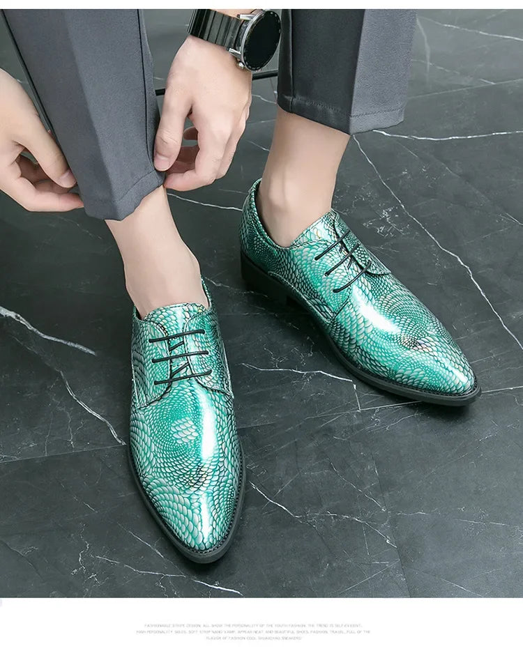 Casual Men's Leather Shoes Plus Size New Model Pointed Trendy Style LADYLYS