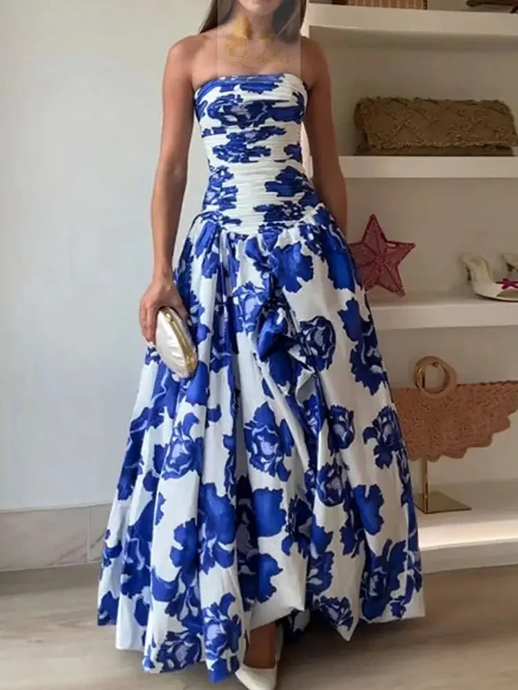 Strapless Fashion Simple Chic Party Maxi Dress LADYLYS