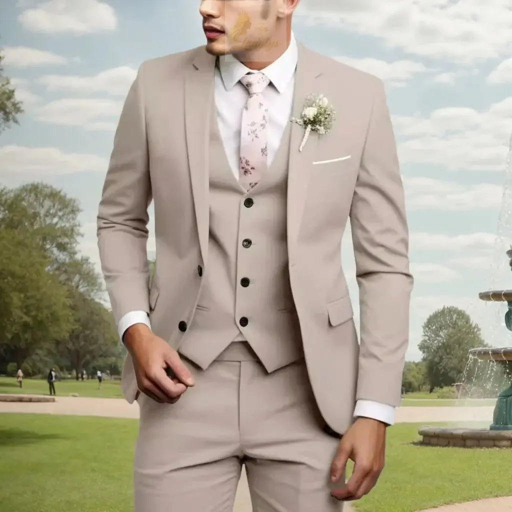 Men's Suits Regular Fit 3 Piece Elegant Tuxedos Set LADYLYS