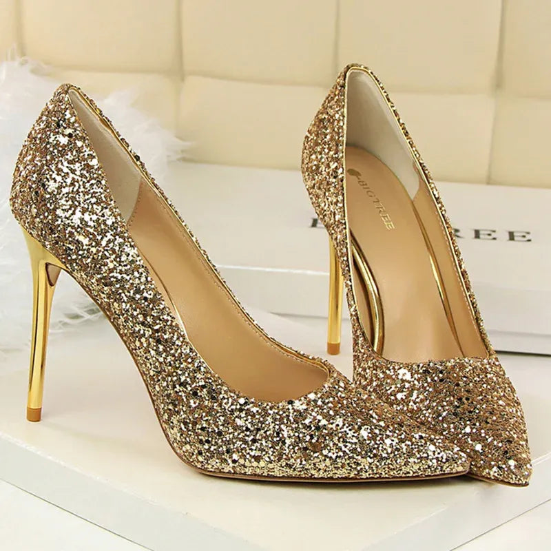 Women's Sparkling Pointed-Toe Pumps – 7 cm & 9.5 cm Heels