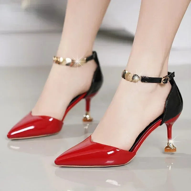 Women's Pointed-Toe Pumps with Buckle Strap