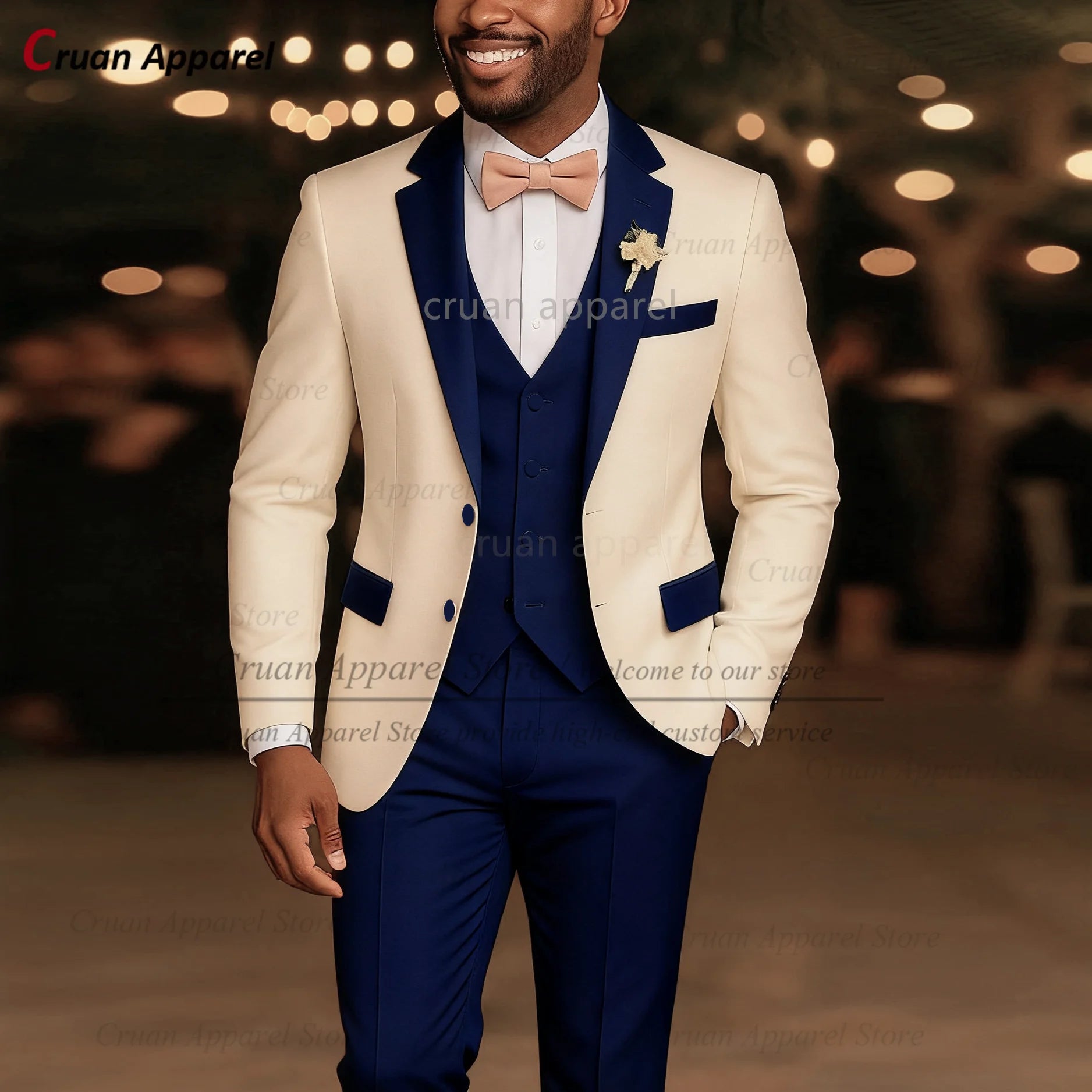 High Quality Suit Sets For Men Wedding Banquet Custom Groomsman Elegant Outfits 3 Pieces LADYLYS